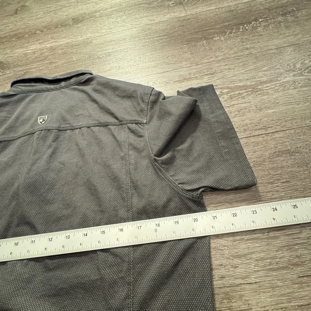 KUHL Shirt Mens M Gray Organic Cotton Wildfibre Hiking Outdoor Gorpcore Logo